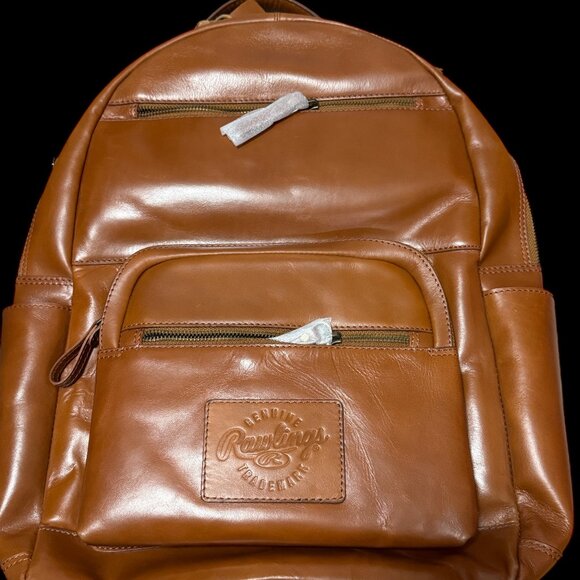 NEW Rawlings Tan Estonia Backpack 18 inch Leather Backpack New with Tags - Picture 1 of 10